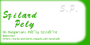 szilard pely business card